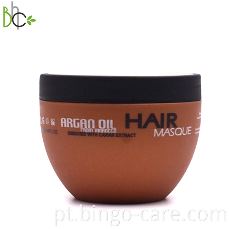 ODM / OEM Private Label Óleo de Argan Natural Máscara de Umidade e Reparação de Cabelo com Queratina